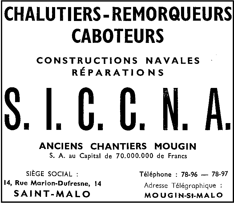 Publicité SICCNa 1957